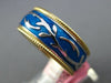 .08CT DIAMOND & BLUE ENAMEL 18K YELLOW GOLD MULTI LEAF ETERNITY ANNIVERSARY RING