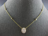 LARGE .72CT DIAMOND 18KT YELLOW GOLD ROUND HALO BY THE YARD OVAL LOVE NECKLACE
