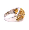 4.16CT WHITE & FANCY YELLOW DIAMOND 18KT 2 TONE GOLD 3D WEDDING ANNIVERSARY RING