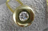 ESTATE ROUND DIAMOND ETOILE SOLITAIRE 14K GOLD FLOATING NECKLACE BOX CHAIN #3356