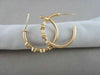 ESTATE .32CT ROUND DIAMOND 14KT YELLOW GOLD ETOILE BAMBOO HOOP EARRINGS