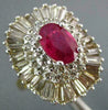 4.58CT WHITE & FANCY YELLOW DIAMOND & AAA RUBY 18KT WHITE GOLD BALLERINA RING