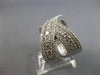LARGE 2.33CT DIAMOND 14K WHITE GOLD ROUND 3 ROW CRISS CROSS X INFINITY LOVE RING