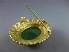 ANTIQUE LARGE AAA GREEN JADE 14K YELLOW GOLD CLASSIC FILIGREE PIN PENDANT #21962
