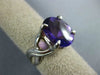 ANTIQUE WIDE 3.0CT AAA AMETHYST 18K WHITE GOLD OVAL CLASSIC SOLITAIRE RING #1004