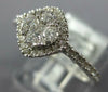 ESTATE .60CT DIAMOND 18KT WHITE GOLD CLUSTER SQUARE GEOMETRICAL FRIENDSHIP RING