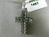 ESTATE LARGE .70CT DIAMOND 14KT WHITE GOLD CLASSIC FLORAL CROSS PENDANT #9926