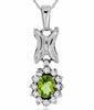 ESTATE .38CT DIAMOND & AAA PERIDOT 14KT WHITE GOLD 3D FLOWER BUTTERFLY PENDANT