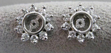 ESTATE .60CTW DIAMOND 14KT WHITE GOLD EARRING JACKETS STAR 12MM F/G VS #20879