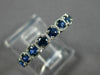 ESTATE .60CT AAA SAPPHIRE 14KT WHITE GOLD 3D 9 STONE WEDDING ANNIVERSARY RING