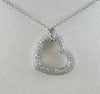 ANTIQUE LARGE MICRO PAVE 14KT WHITE GOLD DIAMOND HEART PENDANT ONE OF A KIND !!!