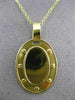 ESTATE 18KT YELLOW GOLD 3D OVAL ENGRAVEABLE FLOATING PENDANT & CHAIN #24998