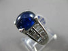 ESTATE EXTRA LARGE 7.26CT DIAMOND & AAA SAPPHIRE 18KT WHITE GOLD ENGAGEMENT RING