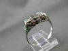 ANTIQUE .42CT OLD MINE DIAMOND 14KT WHITE GOLD 3 STONE FILIGREE RING #9019