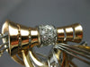 ANTIQUE LARGE 7.0CT OLD MINE DIAMOND 14K WHITE & ROSE GOLD FLORAL BOW BROOCH 817