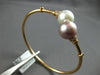 LARGE .11CT DIAMOND & AAA SOUTH SEA PEARL 18K ROSE GOLD FLEXIBLE BANGLE BRACELET