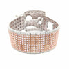 EXTRA LARGE 28.95CT WHITE & PINK DIAMOND 18KT WHITE & ROSE GOLD 3D CUFF BRACELET