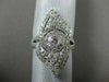 ESTATE WIDE 1.03CT DIAMOND 14KT WHITE GOLD 3D FILIGREE ETOILE DOUBLE HEART RING