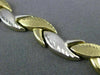 ESTATE 14KT WHITE & YELLOW GOLD 3D CLASSIC FLAT DIAMOND CUT LINK BRACELET #22707