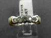 ESTATE .4CT DIAMOND 14K TWO TONE GOLD SEMI BEZEL WEDDING ANNIVERSARY RING #21318