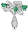 2.34CT DIAMOND & AAA EMERALD 18KT WHITE GOLD ROUND & BAGUETTE MULTI SHAPE RING