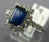 WIDE 1.60CT DIAMOND & AAA SAPPHIRE 14KT WHITE GOLD EMERALD CUT ENGAGEMENT RING