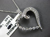 ESTATE .50CT DIAMOND 14KT WHITE GOLD 3D CLASSIC OPEN HEART LOVE FLOATING PENDANT