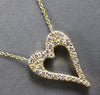 ESTATE .64CT DIAMOND 14KT YELLOW GOLD 3D ROUND CLASSIC OPEN HEART LOVE NECKLACE