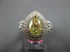 LARGE GIA 2.88CT WHITE & FANCY YELLOW DIAMOND 18K 2 TONE GOLD 3D ENGAGEMENT RING