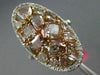 ESTATE LARGE 5.02CT WHITE & PINK DIAMOND 18KT GOLD MULTI SHAPE OVAL CLUSTER RING