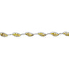 4.79CT WHITE & FANCY YELLOW DIAMOND 18KT 2 TONE GOLD MULTI LEAF TENNIS BRACELET