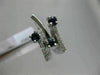 ESTATE WIDE .83CT DIAMOND & AAA SAPPHIRE 18K WHITE GOLD CRISS CROSS ETOILE RING