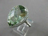 ESTATE 8.40CT DIAMOND & AAA GREEN AMETHYST 14KT WHITE GOLD PEAR HALO RING #21605