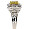 2.95CT WHITE PINK & YELLOW DIAMOND 18KT TRI COLOR GOLD 3D SQUARE ENGAGEMENT RING