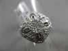 ANTIQUE LARGE 1.07CT DIAMOND 18KT WHITE GOLD SQUARE FILIGREE FLORAL CLUSTER RING