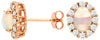 ESTATE 1.60CT DIAMOND & AAA OPAL 14K ROSE GOLD OVAL & ROUND FLOWER STUD EARRINGS