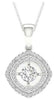 ESTATE .25CT DIAMOND 14KT WHITE GOLD 3D DOUBLE HALO SOLITAIRE FLOATING PENDANT