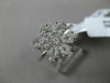 ANTIQUE .39CT DIAMOND 18KT WHITE GOLD 3D FILIGREE PAVE SNOWFLAKE FLOWER RING