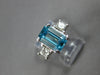 LARGE 4.07CT DIAMOND & AAA AQUAMARINE 14KT WHITE GOLD 3D ENGAGEMENT RING #57860