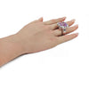 LARGE 41.89CT DIAMOND & AAA KUNZITE 18KT WHITE GOLD CUSHION & ROUND SQUARE RING