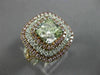 GIA LARGE 2.69CT MULTI COLOR DIAMOND 18KT WHITE & ROSE 3D SQUARE ENGAGEMENT RING