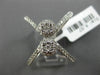 ESTATE LARGE .57CT DIAMOND 18K WHITE GOLD 3D CRISS CROSS DOUBLE FLOWER LOVE RING