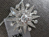 LARGE .48CT DIAMOND 18KT WHITE GOLD 3D SOLITAIRE SUNBURST STAR FLOATING PENDANT