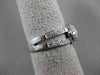 ANTIQUE WIDE .65CT DIAMOND 14KT WHITE GOLD 3D PAVE MOON DOUBLE BAND RING #3217