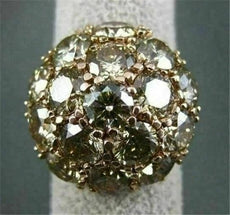 ANTIQUE LARGE 10.26CT OLD MINE FANCY YELLOW DIAMOND 14KT ROSE GOLD WIDE RING