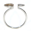 .24CT WHITE & PINK DIAMOND 18K WHITE & ROSE GOLD 3D CLUSTER DOUBLE LEAF FUN RING