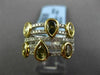 ESTATE LARGE 2.14CT WHITE & FANCY COLOR DIAMOND 18K YELLOW GOLD ANNIVERSARY RING