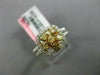 ESTATE WIDE .80CT FANCY DIAMOND 18KT TWO TONE GOLD SQUARE FLOWER FRIENDSHIP RING