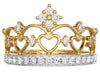 ESTATE .54CT DIAMOND 18KT 2 TONE GOLD 3D MULTI HEART OPEN FILIGREE CROWN RING