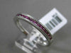 ESTATE .20CT PINK SAPPHIRE 14KT WHITE GOLD 3D CLASSIC SEMI ETERNITY WEDDING RING